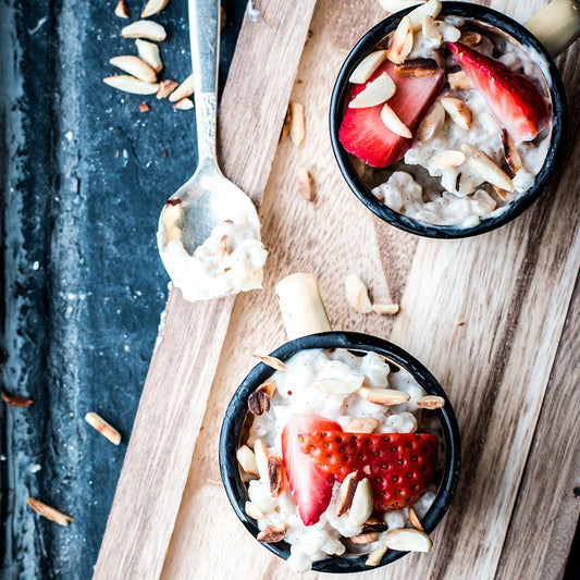 Almond Rice Pudding & Strawberries