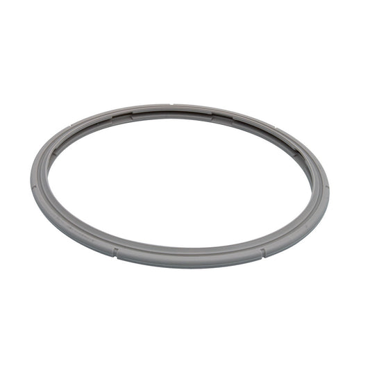 Round gray rubber gasket on a white background